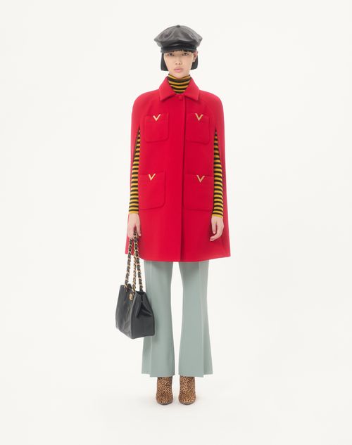 Valentino - Light Diagonal Wool Trousers - Sage - Woman - Trousers And Shorts